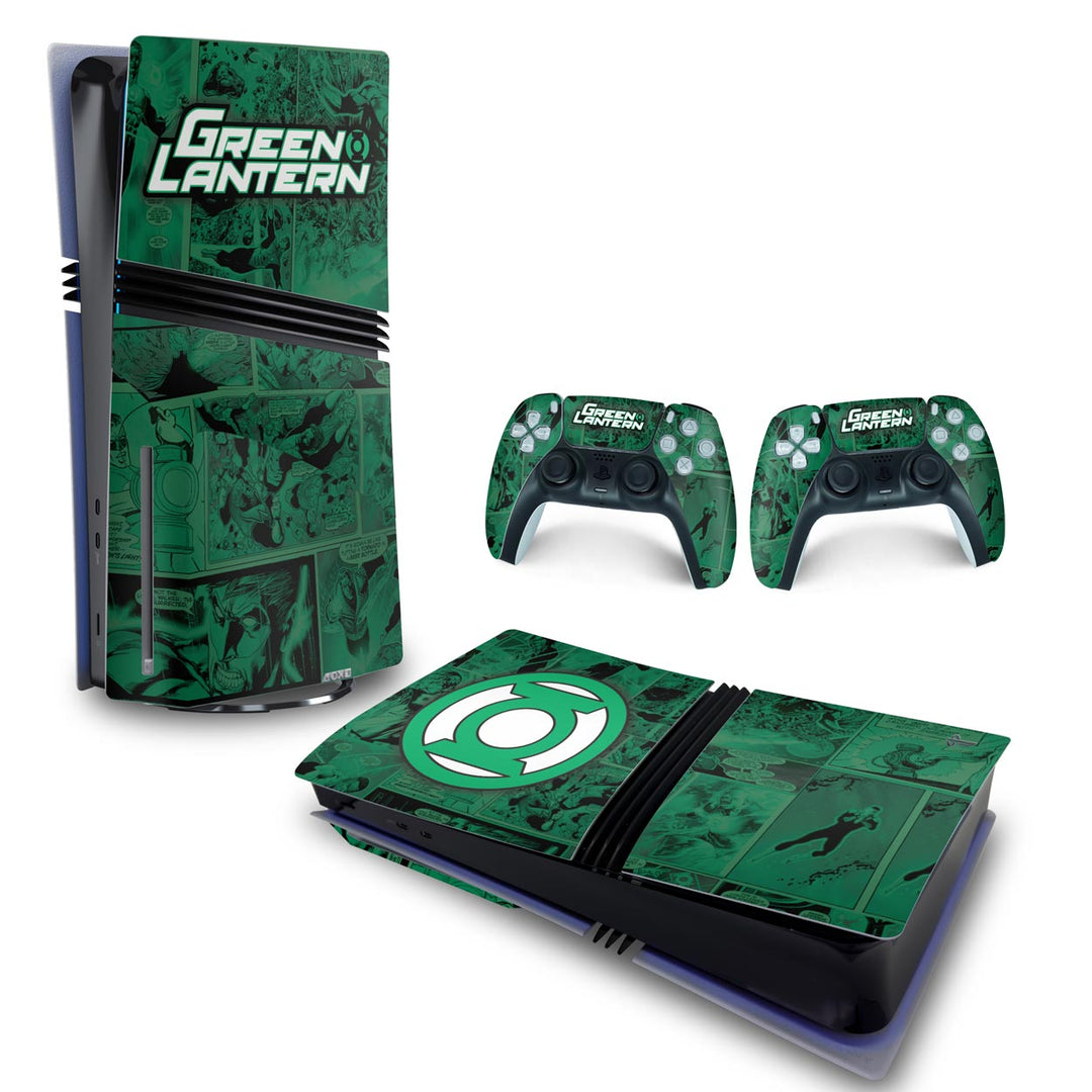 Skin Anti-Rage PS5 Pro Horizontal - Lanterna Verde Comics - Pop Arte Skins