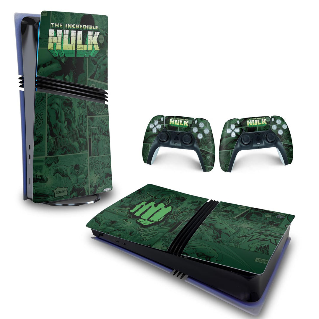 Skin Anti-Rage PS5 Pro Horizontal - Hulk Comics - Pop Arte Skins - foto 4