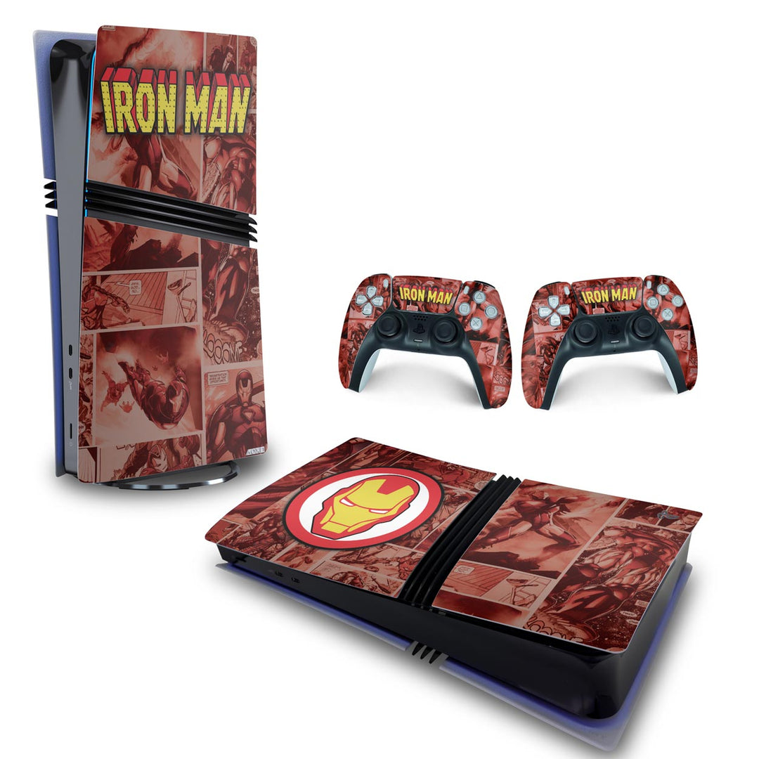 Skin Anti-Rage PS5 Pro Horizontal - Homem De Ferro Comics - Pop Arte Skins - foto 4