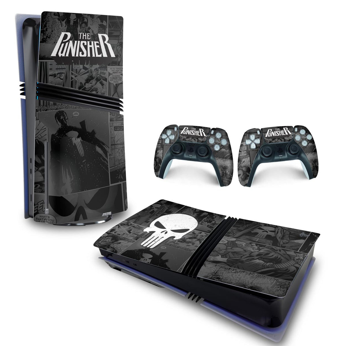 Skin Anti-Rage PS5 Pro Horizontal - The Punisher Justiceiro Comics