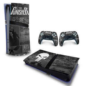 Skin Anti-Rage PS5 Pro Horizontal - The Punisher Justiceiro Comics - Pop Arte Skins - foto 4