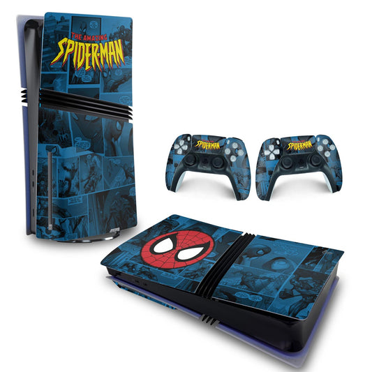 Skin Anti-Rage PS5 Pro Horizontal - Homem-Aranha Spider-Man Comics