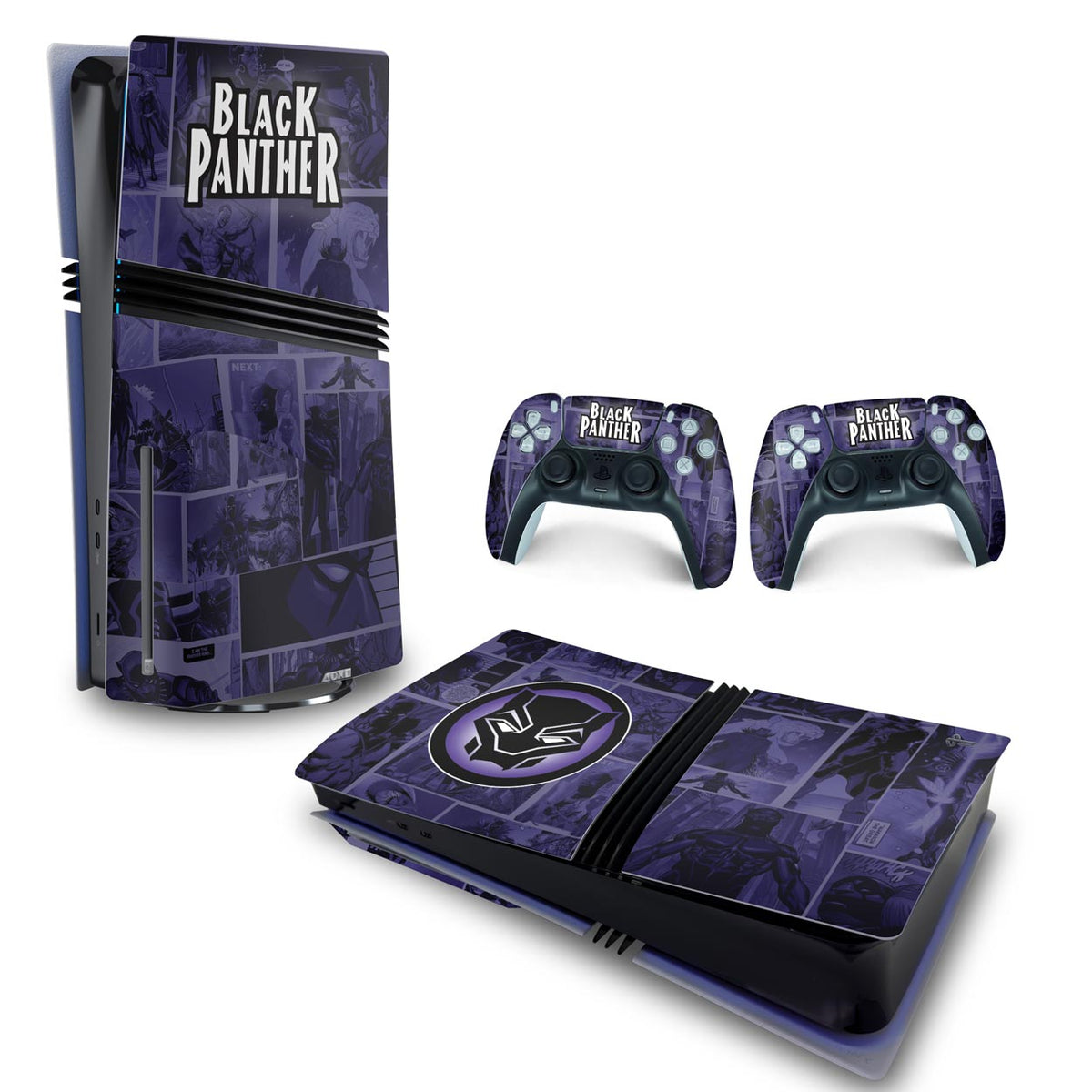 Skin Anti-Rage PS5 Pro Horizontal - Pantera Negra Comics