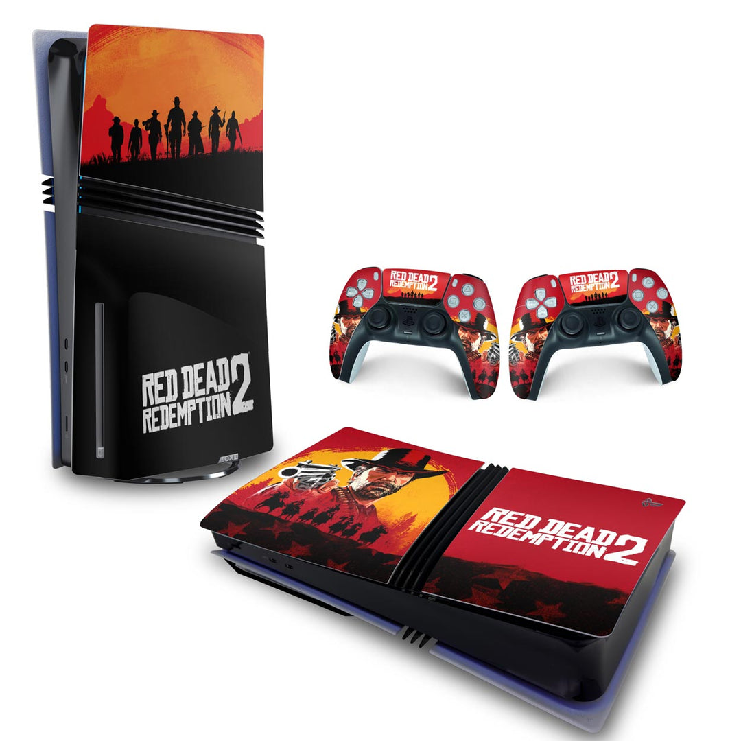 Skin Anti-Rage PS5 Pro Horizontal - Red Dead Redemption 2 - Pop Arte Skins