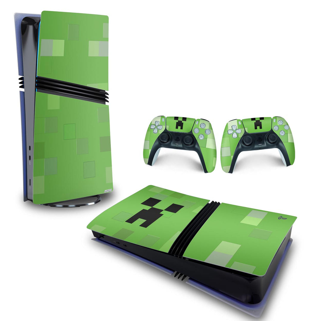Skin Anti-Rage PS5 Pro Horizontal - Creeper Minecraft - Pop Arte Skins - foto 4