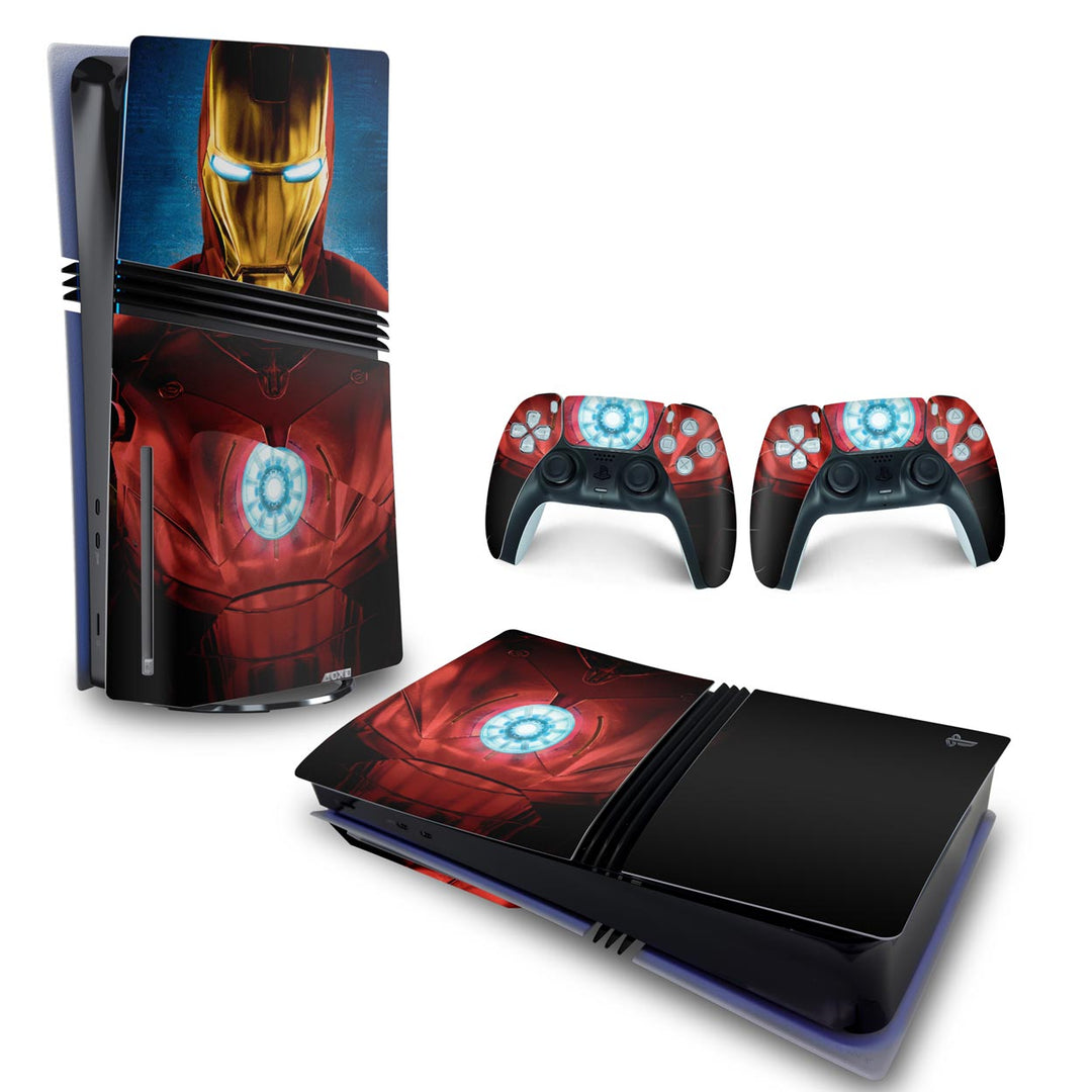 Skin Anti-Rage PS5 Pro Horizontal - Iron Man Homem De Ferro - Pop Arte Skins