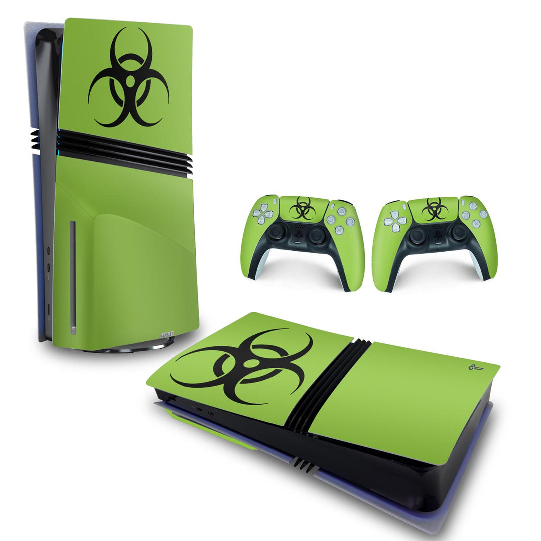 Skin Anti-Rage PS5 Pro Horizontal - Biohazard Radioativo - Pop Arte Skins