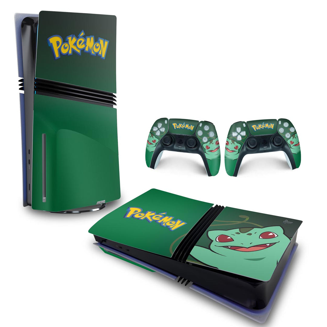 Skin Anti-Rage PS5 Pro Horizontal - Pokemon Bulbasaur - Pop Arte Skins