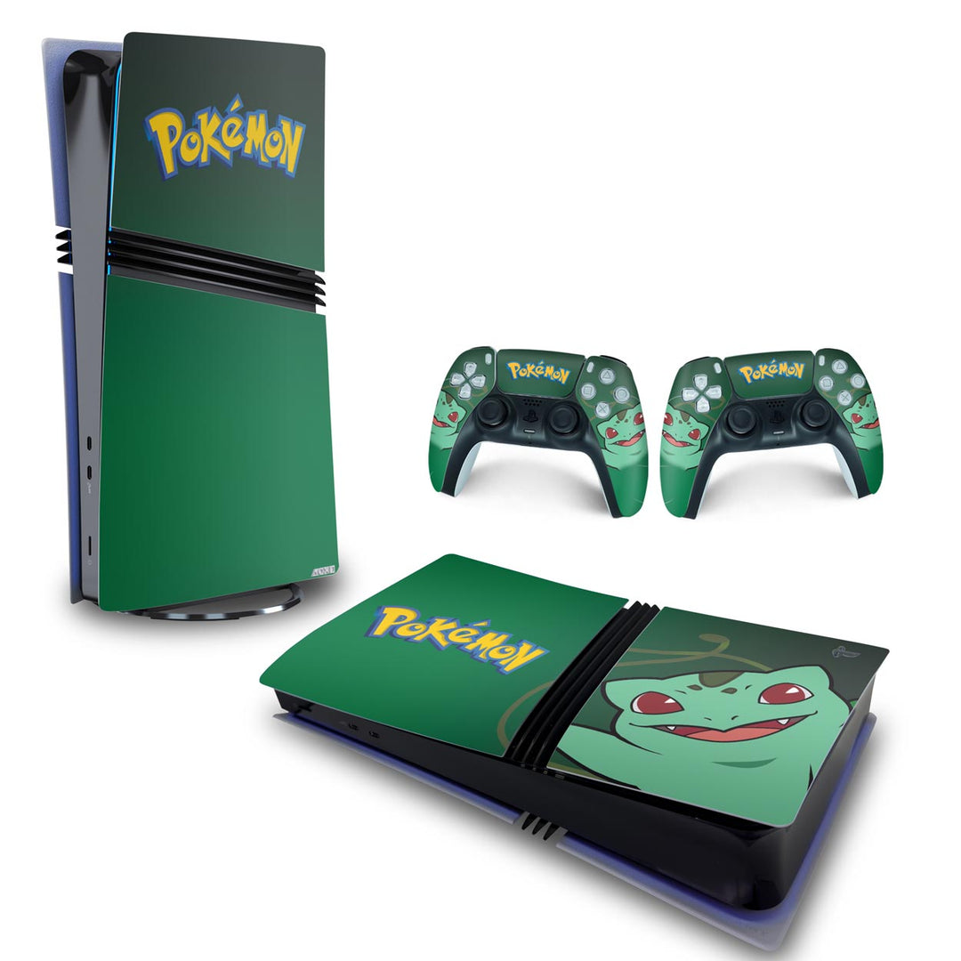 Skin Anti-Rage PS5 Pro Horizontal - Pokemon Bulbasaur - Pop Arte Skins - foto 4