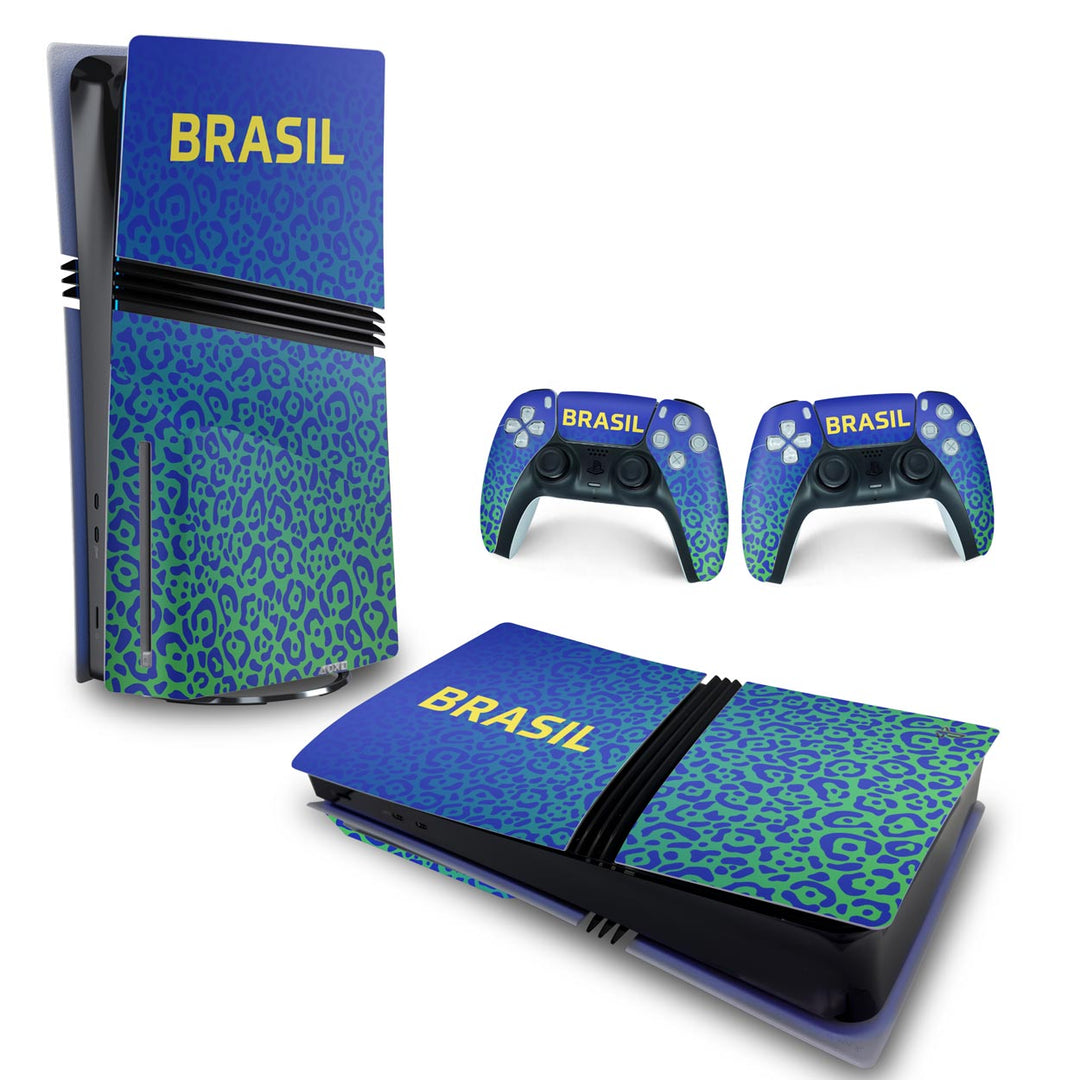 Skin Anti-Rage PS5 Pro Horizontal - Brasil - Pop Arte Skins