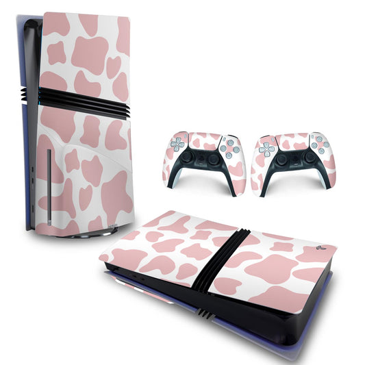 Skin Anti-Rage PS5 Pro Horizontal - Vaquinha Rosa