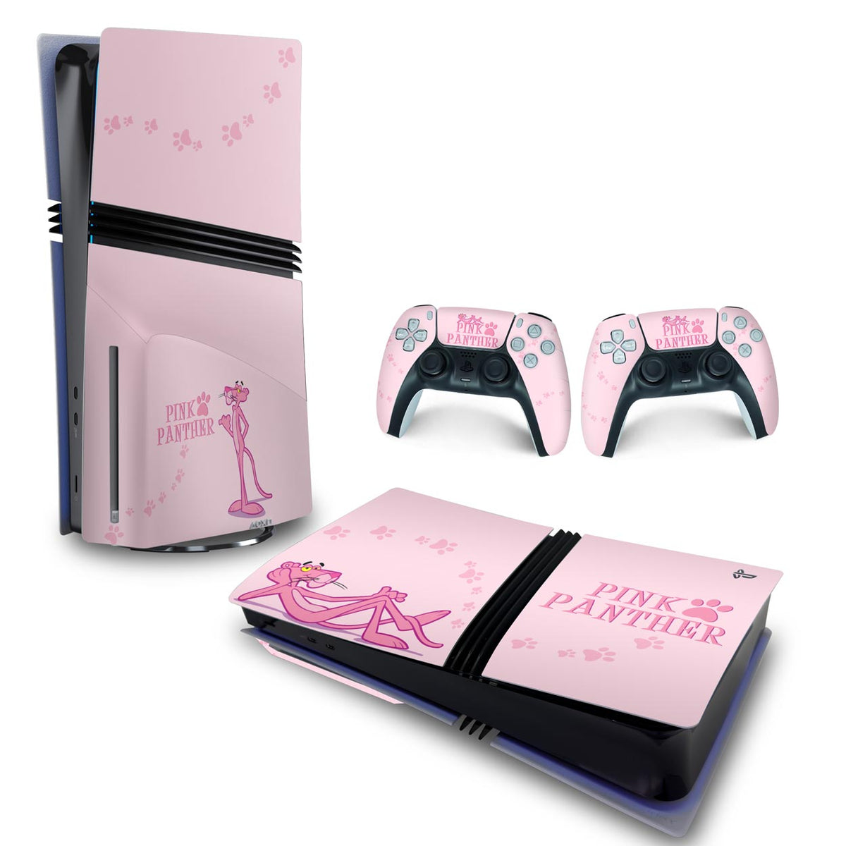 Skin Anti-Rage PS5 Pro Horizontal - Pantera Cor de Rosa
