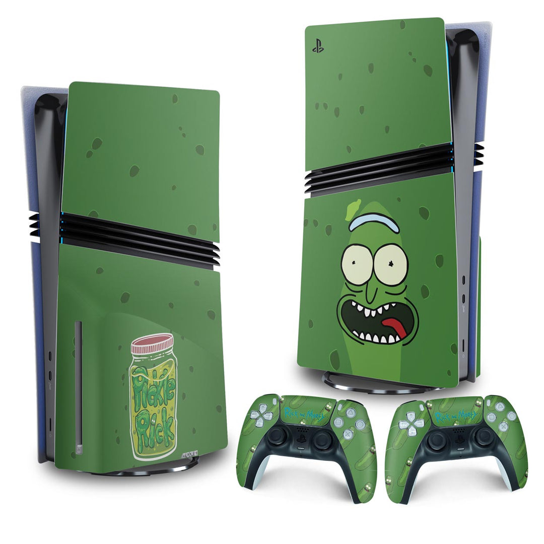 Skin Anti-Rage PS5 Pro Vertical - Pickle Rick And Morty - Pop Arte Skins