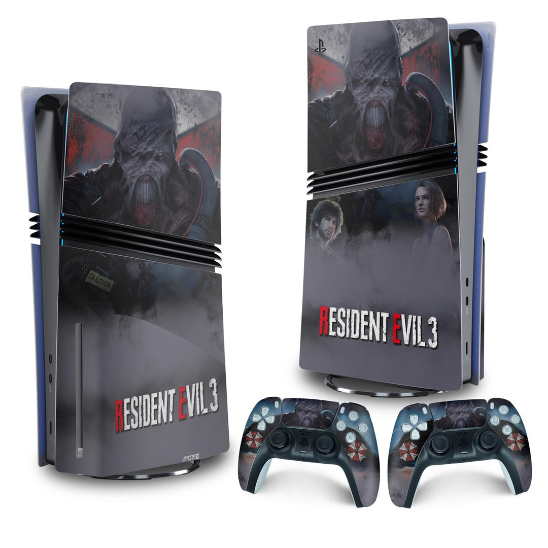 Skin Anti-Rage PS5 Pro Vertical - Resident Evil 3 Remake - Pop Arte Skins