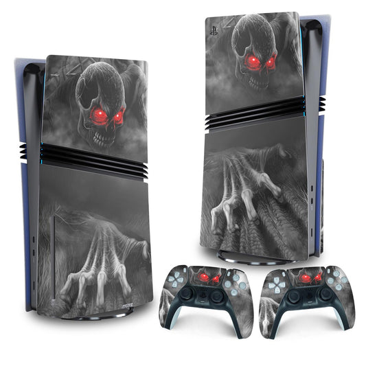 Skin Anti-Rage PS5 Pro Vertical - Caveira Skull