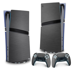 Skin Anti-Rage PS5 Pro Vertical - Aço Escovado Cinza