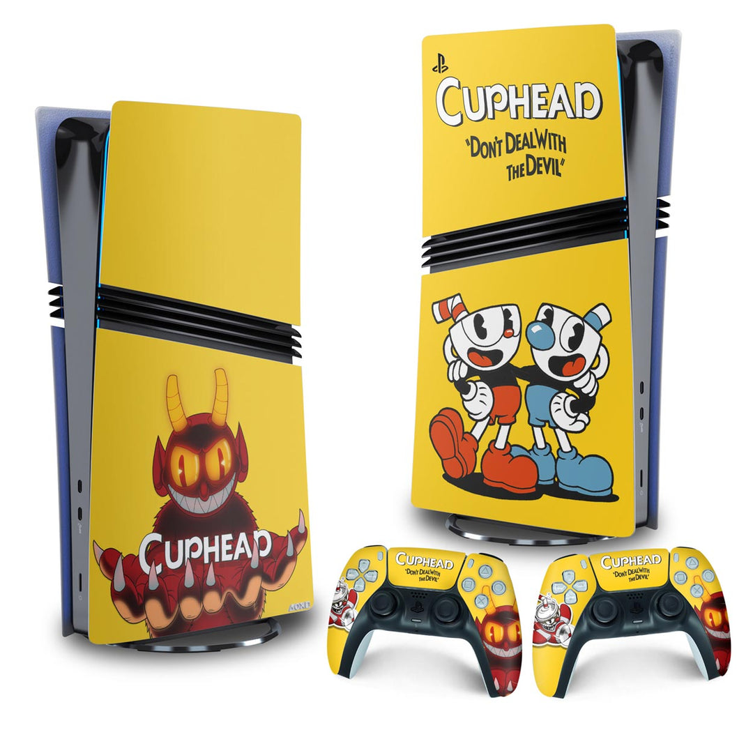 Skin Anti-Rage PS5 Pro Vertical - Cuphead - Pop Arte Skins - foto 4
