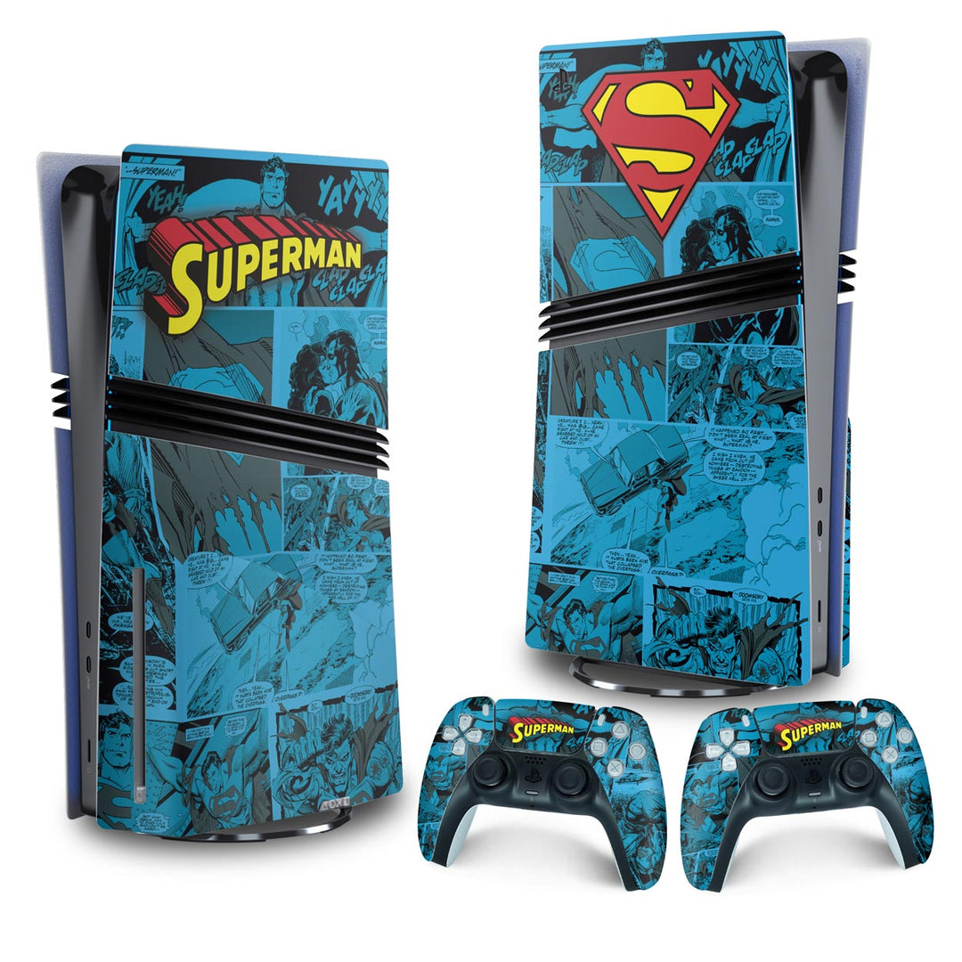 Skin Anti-Rage PS5 Pro Vertical - Superman Comics - Pop Arte Skins