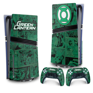 Skin Anti-Rage PS5 Pro Vertical - Lanterna Verde Comics - Pop Arte Skins