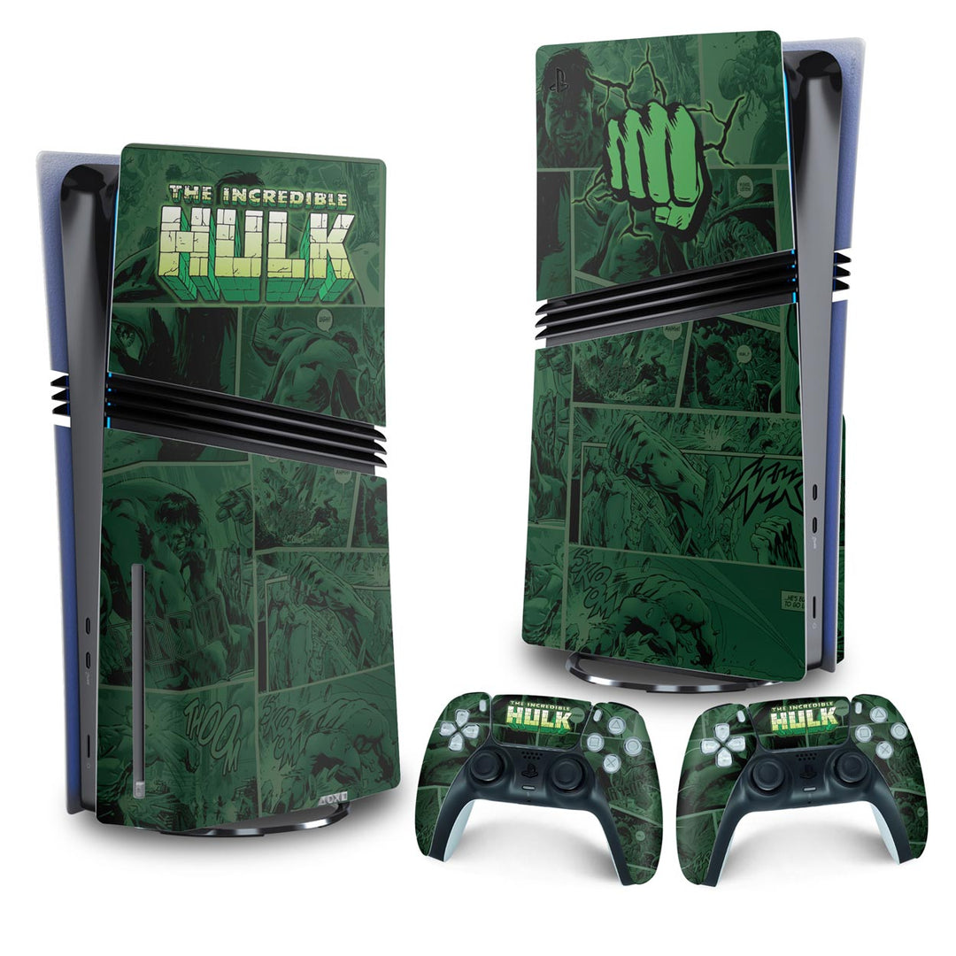 Skin Anti-Rage PS5 Pro Vertical - Hulk Comics - Pop Arte Skins
