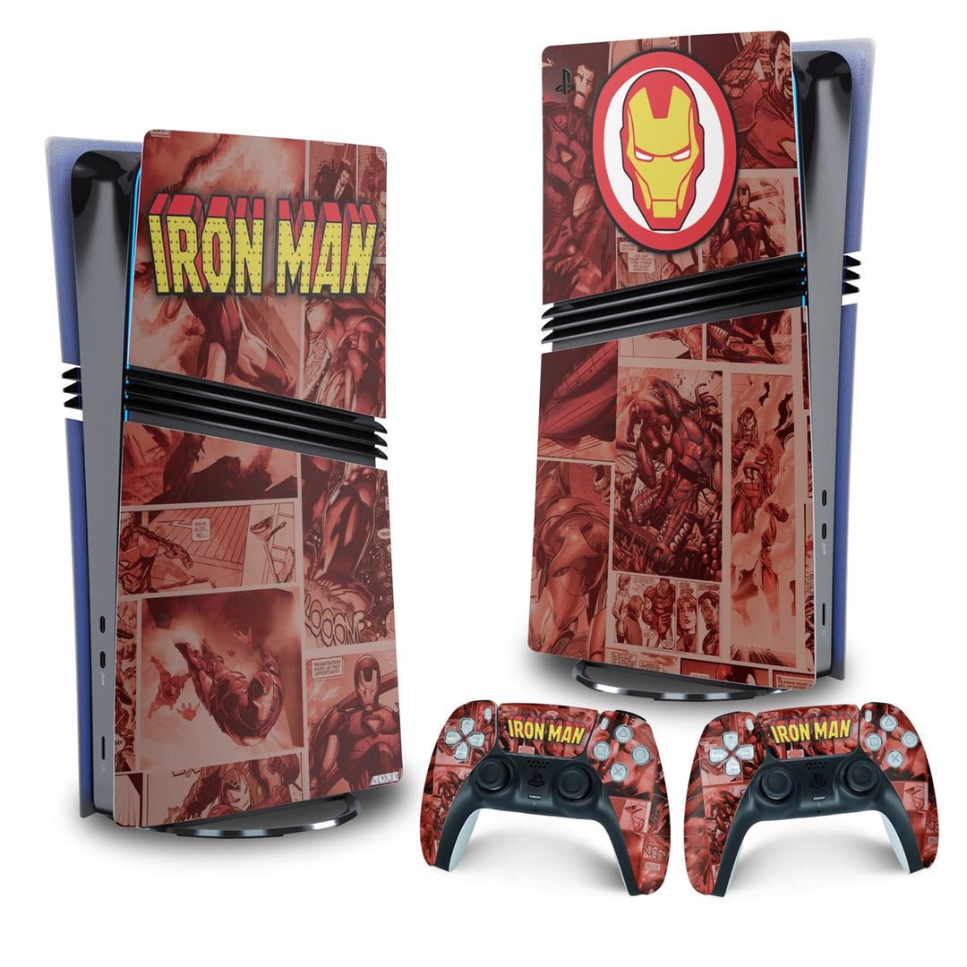 Skin Anti-Rage PS5 Pro Vertical - Homem De Ferro Comics - Pop Arte Skins - foto 4