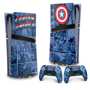 Skin Anti-Rage PS5 Pro Vertical - Capitão América Comics - Pop Arte Skins - foto 4
