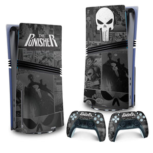 Skin Anti-Rage PS5 Pro Vertical - The Punisher Justiceiro Comics - Pop Arte Skins