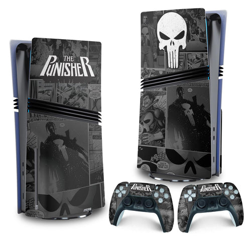 Skin Anti-Rage PS5 Pro Vertical - The Punisher Justiceiro Comics