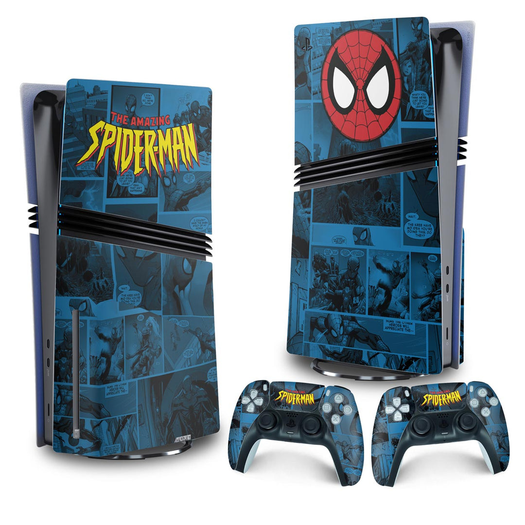 Skin Anti-Rage PS5 Pro Vertical - Homem-Aranha Spider-Man Comics - Pop Arte Skins