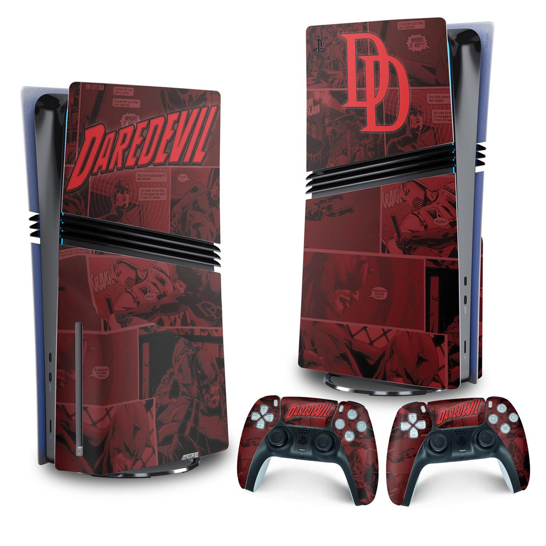 Skin Anti-Rage PS5 Pro Vertical - Daredevil Demolidor Comics - Pop Arte Skins