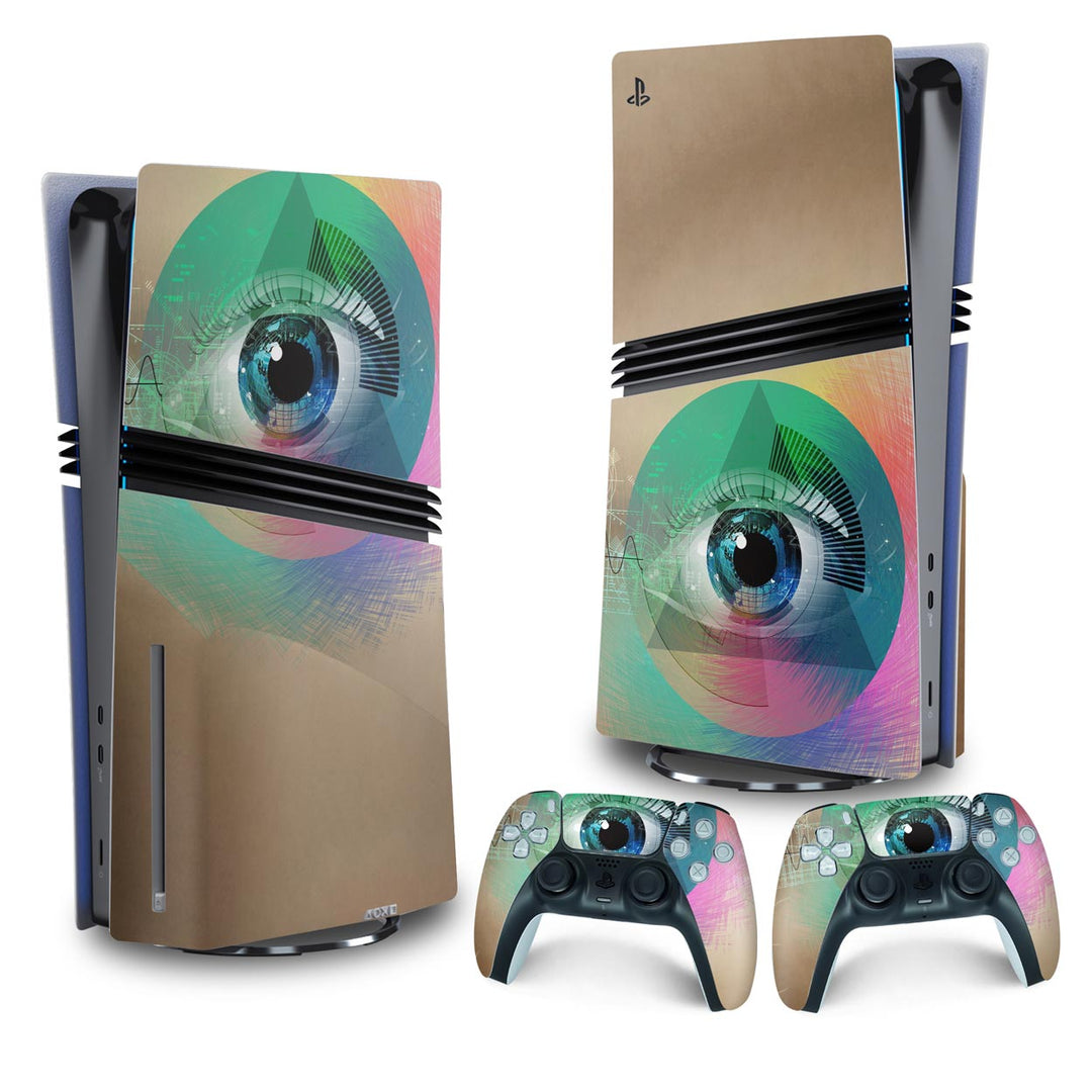 Skin Anti-Rage PS5 Pro Vertical - Abstrato #89 - Pop Arte Skins