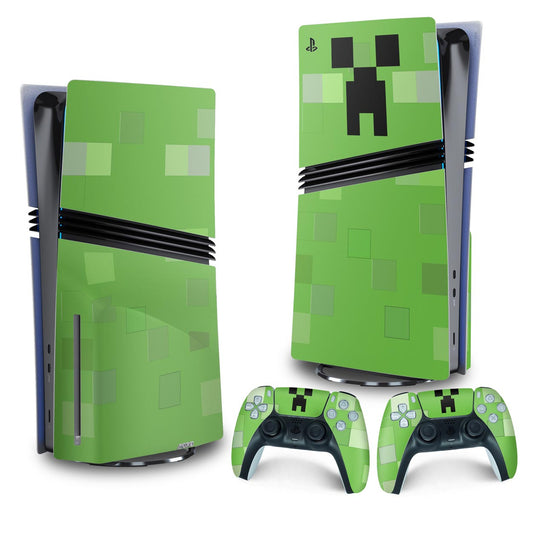 Skin Anti-Rage PS5 Pro Vertical - Creeper Minecraft