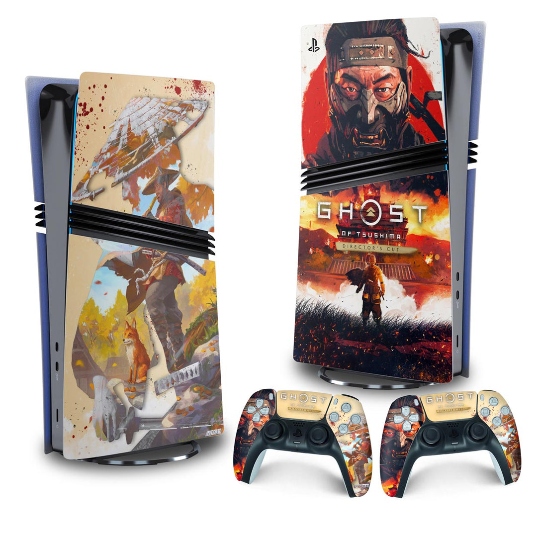Skin Anti-Rage PS5 Pro Vertical - Ghost Of Tsushima Director's Cut - Pop Arte Skins - foto 4
