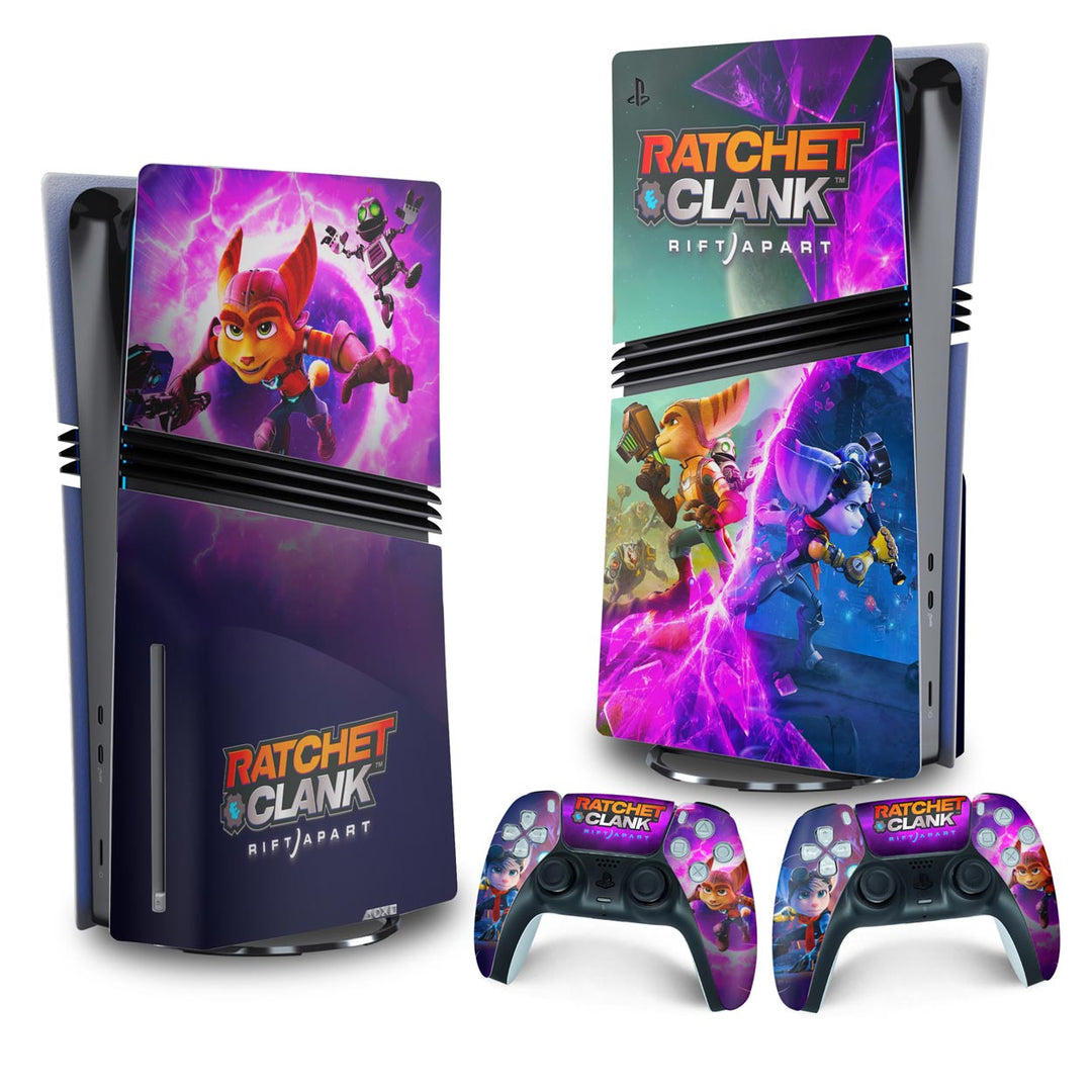 Skin Anti-Rage PS5 Pro Vertical - Ratchet & Clank Rift Apart - Pop Arte Skins
