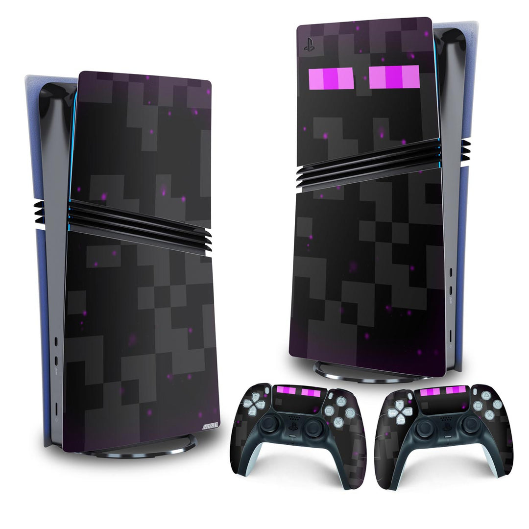 Skin Anti-Rage PS5 Pro Vertical - Minecraft Enderman - Pop Arte Skins - foto 4