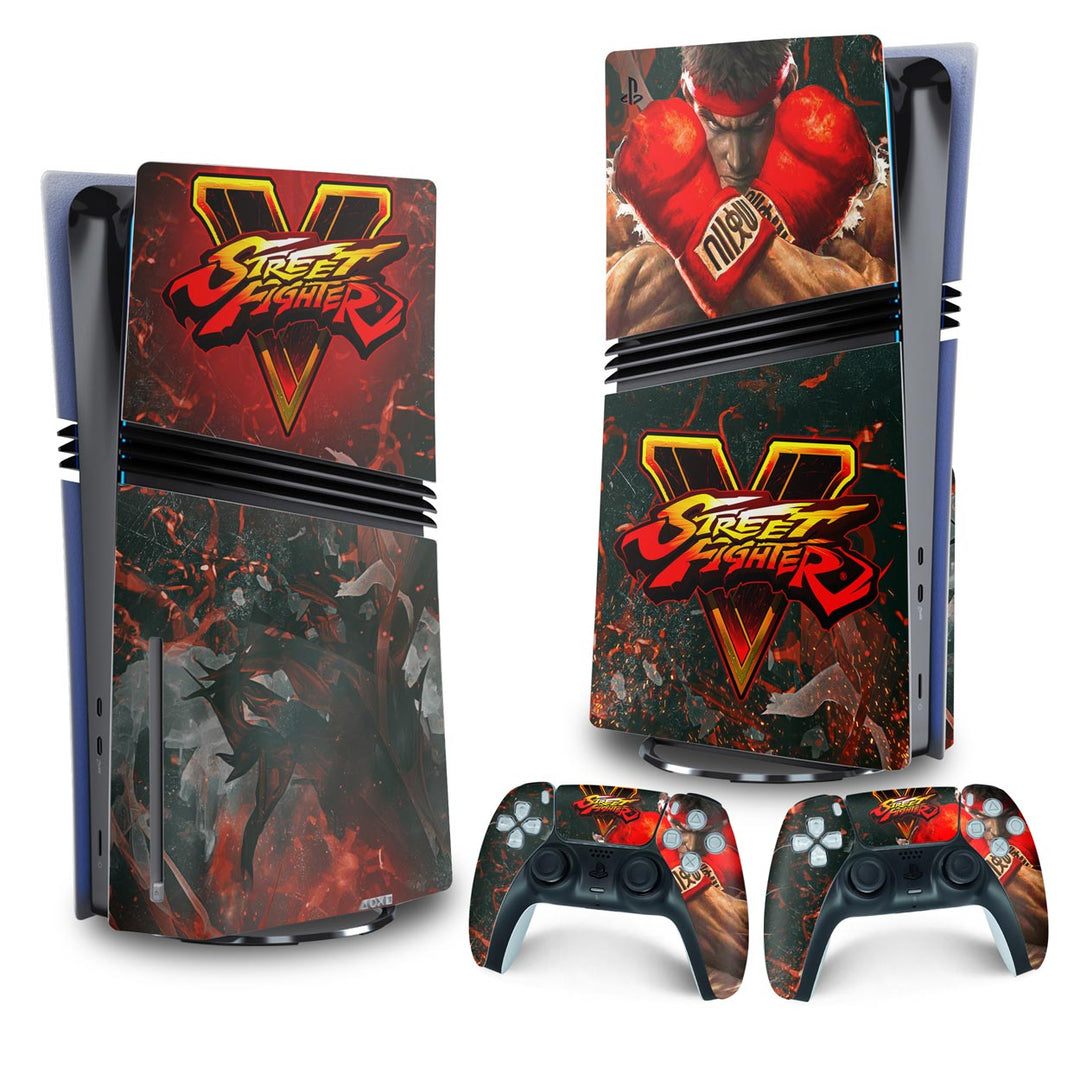 Skin Anti-Rage PS5 Pro Vertical - Street Fighter V - Pop Arte Skins
