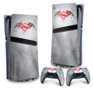 Skin Anti-Rage PS5 Pro Vertical - Batman Vs Superman Logo - Pop Arte Skins