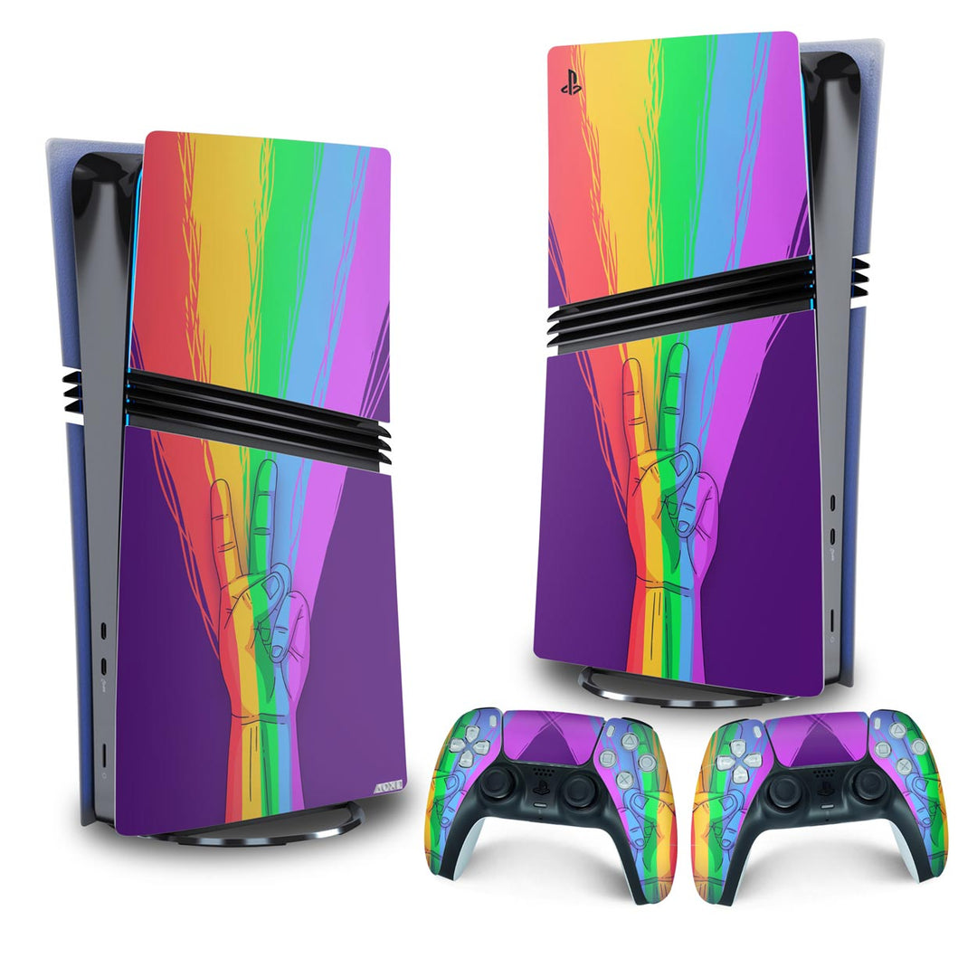 Skin Anti-Rage PS5 Pro Vertical - Rainbow Colors Colorido - Pop Arte Skins - foto 4