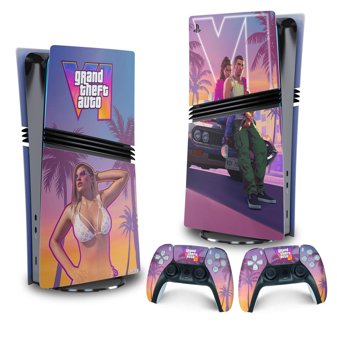 Skin Anti-Rage PS5 Pro Vertical - GTA 6 VI - Pop Arte Skins - foto 4