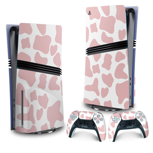 Skin Anti-Rage PS5 Pro Vertical - Vaquinha Rosa