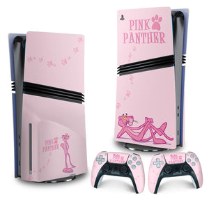 Skin Anti-Rage PS5 Pro Vertical - Pantera Cor de Rosa - Pop Arte Skins