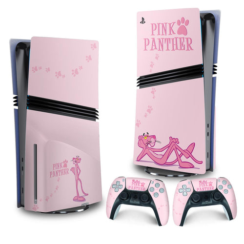 Skin Anti-Rage PS5 Pro Vertical - Pantera Cor de Rosa