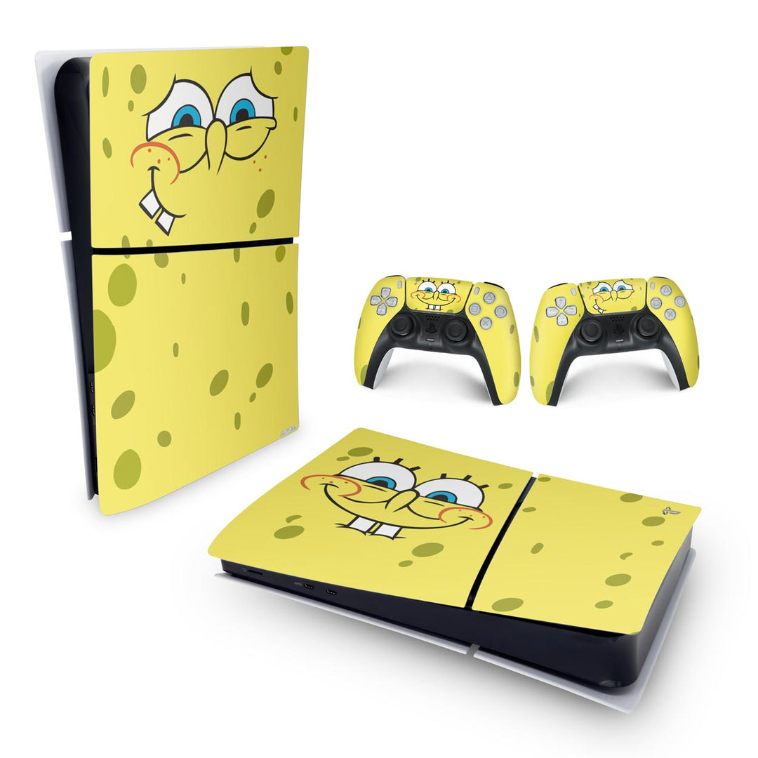 Skin Anti-Rage PS5 Slim Horizontal - Bob Esponja - Pop Arte Skins - foto 4