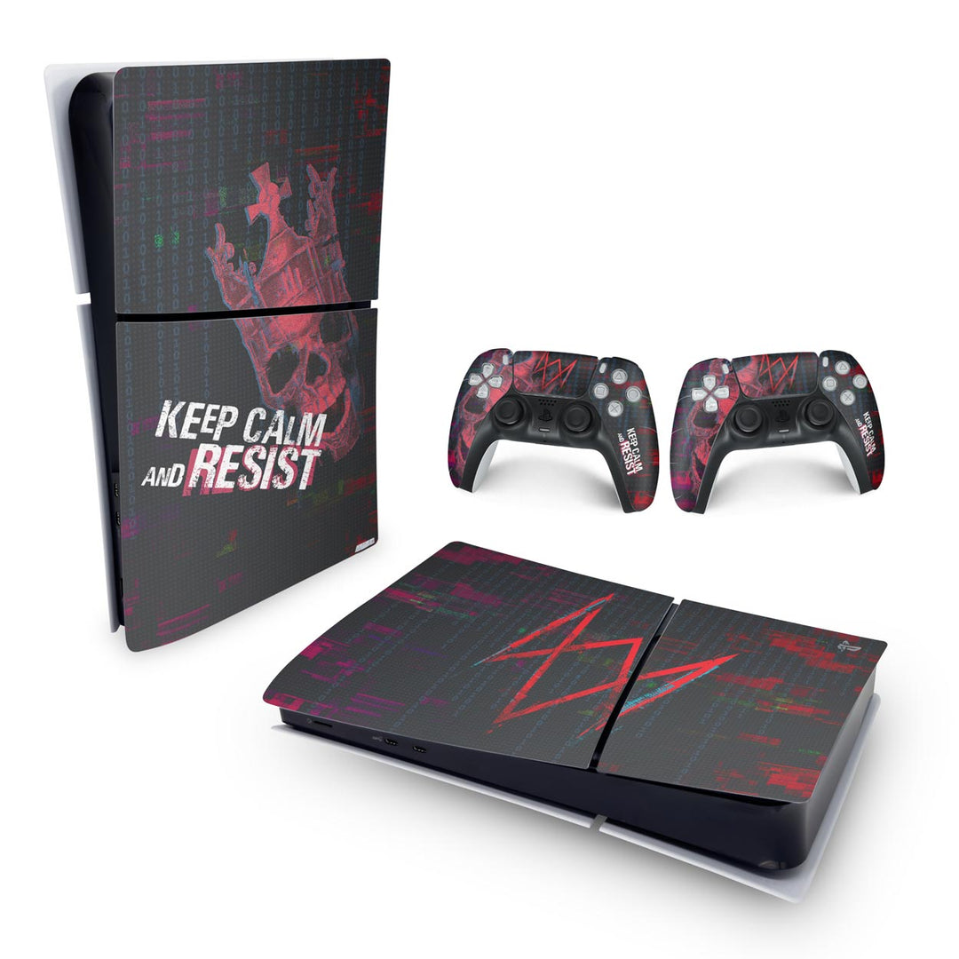 Skin Anti-Rage PS5 Slim Horizontal - Watch Dogs Legion - Pop Arte Skins - foto 4