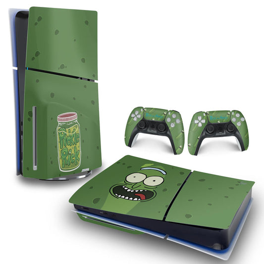 Skin Anti-Rage PS5 Slim Horizontal - Pickle Rick And Morty