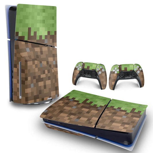 Skin Anti-Rage PS5 Slim Horizontal - Minecraft