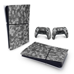 Skin Anti-Rage PS5 Slim Horizontal - Camuflado Cinza - Pop Arte Skins - foto 4