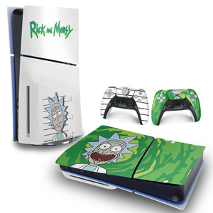 Skin Anti-Rage PS5 Slim Horizontal - Rick And Morty - Pop Arte Skins