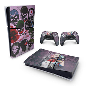 Skin Anti-Rage PS5 Slim Horizontal - Arlequina Harley Quinn - Pop Arte Skins - foto 4