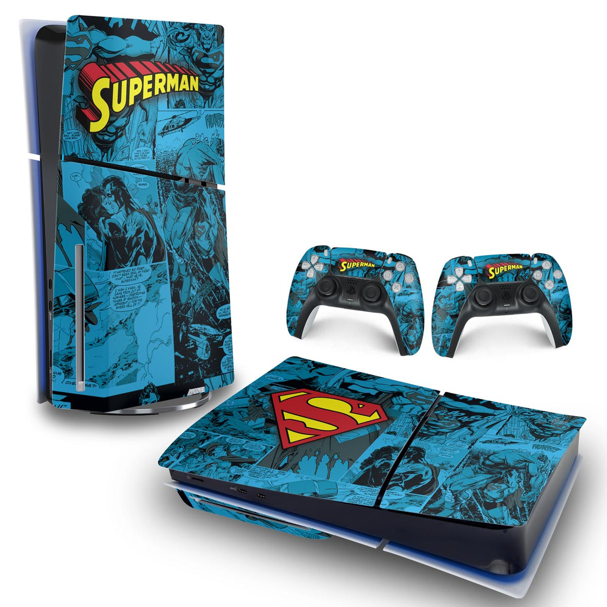Skin Anti-Rage PS5 Slim Horizontal - Superman Comics